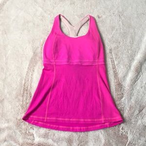 Bright pink lululemon tank top
